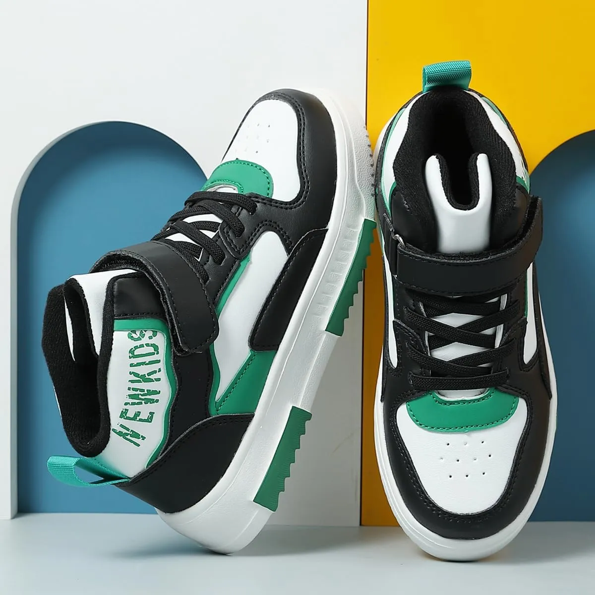 Kids Sneakers for Boys Girls High Top Skate Shoes Unisex-Child Casual Walking Shoes Lightweight Breathable Non-Slip Athletic Shoes