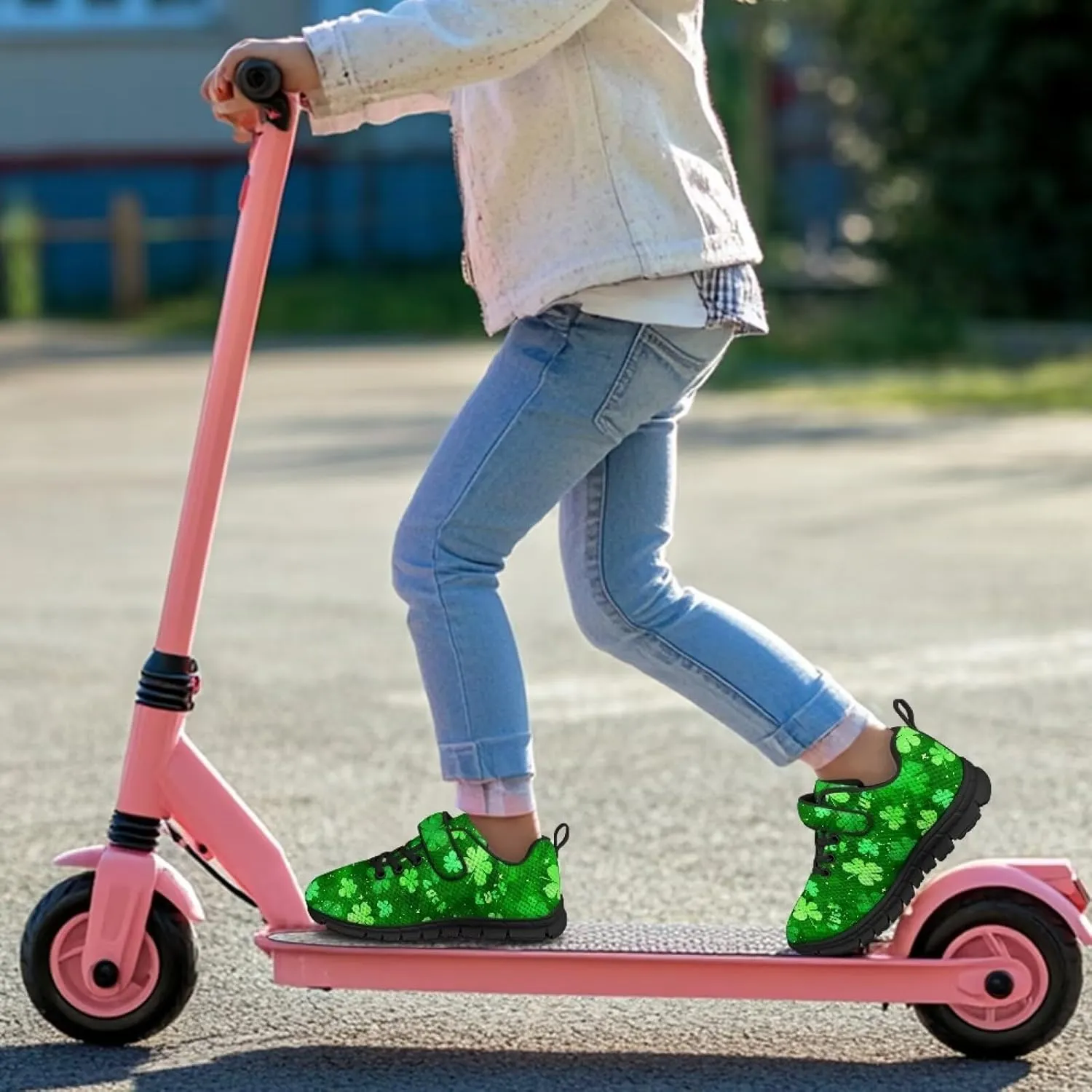 Kids St Patrick's Day Shoes Green Sneakers for Girls Boys Slip On Shoes