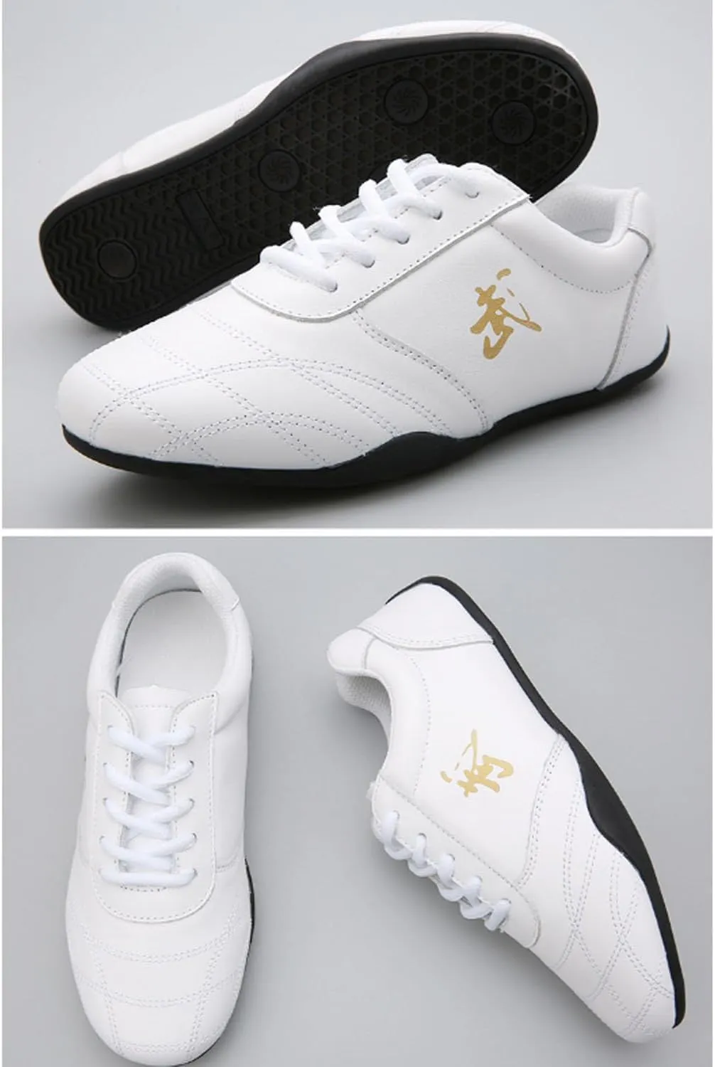 Kung Fu Shoes Boxing Karate Taekwondo Training Shoes Unisex Leather Breathable Taekwondo Shoes Martial Arts Shoes,Tai chi Kong Fu Shoes (Size:42 EU/8 US,Color:White)