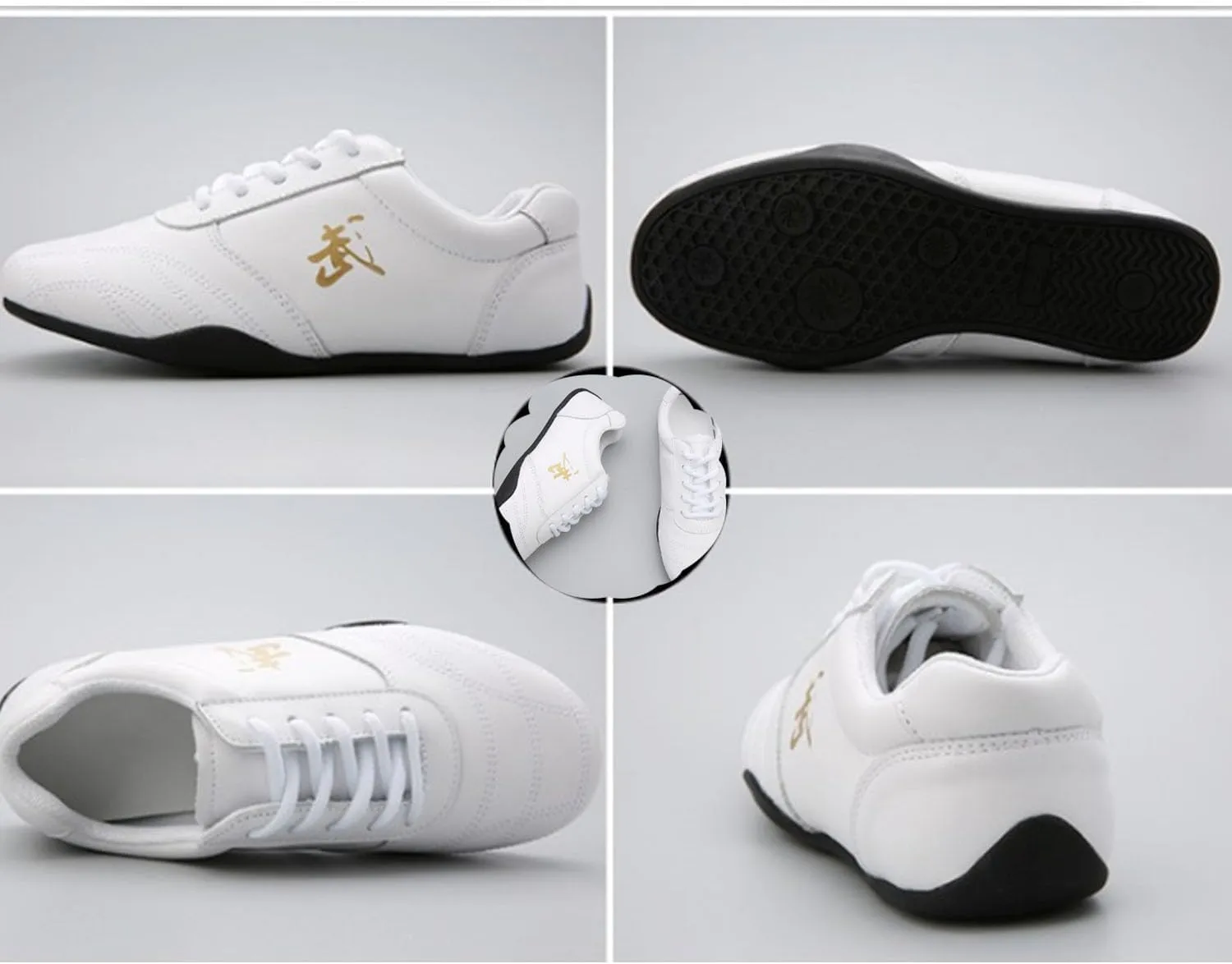 Kung Fu Shoes Boxing Karate Taekwondo Training Shoes Unisex Leather Breathable Taekwondo Shoes Martial Arts Shoes,Tai chi Kong Fu Shoes (Size:42 EU/8 US,Color:White)