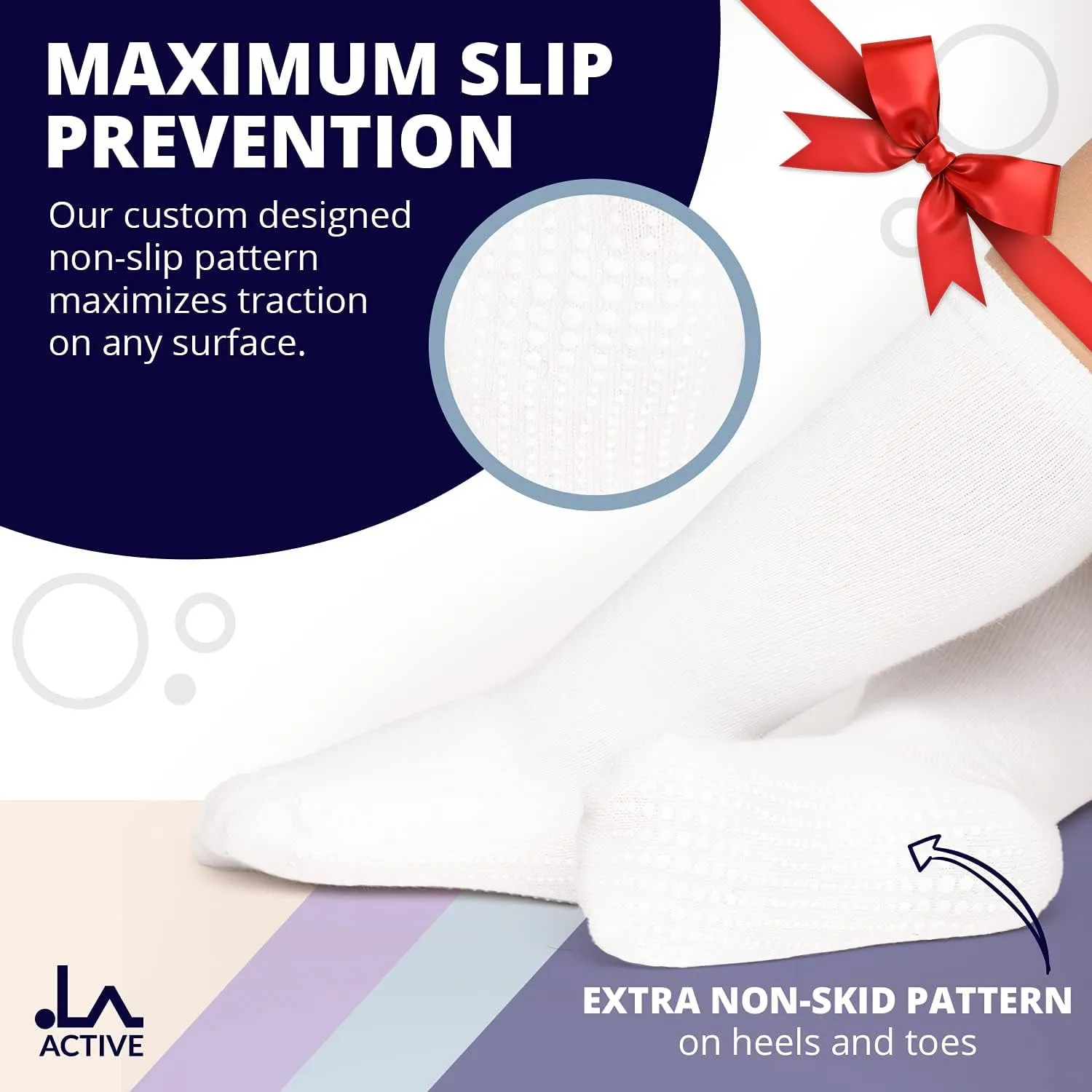LA ACTIVE Girls Knee High Socks Cozy Warm Cotton Uniform Sports Socks for Baby Toddlers Kids Dress Socks