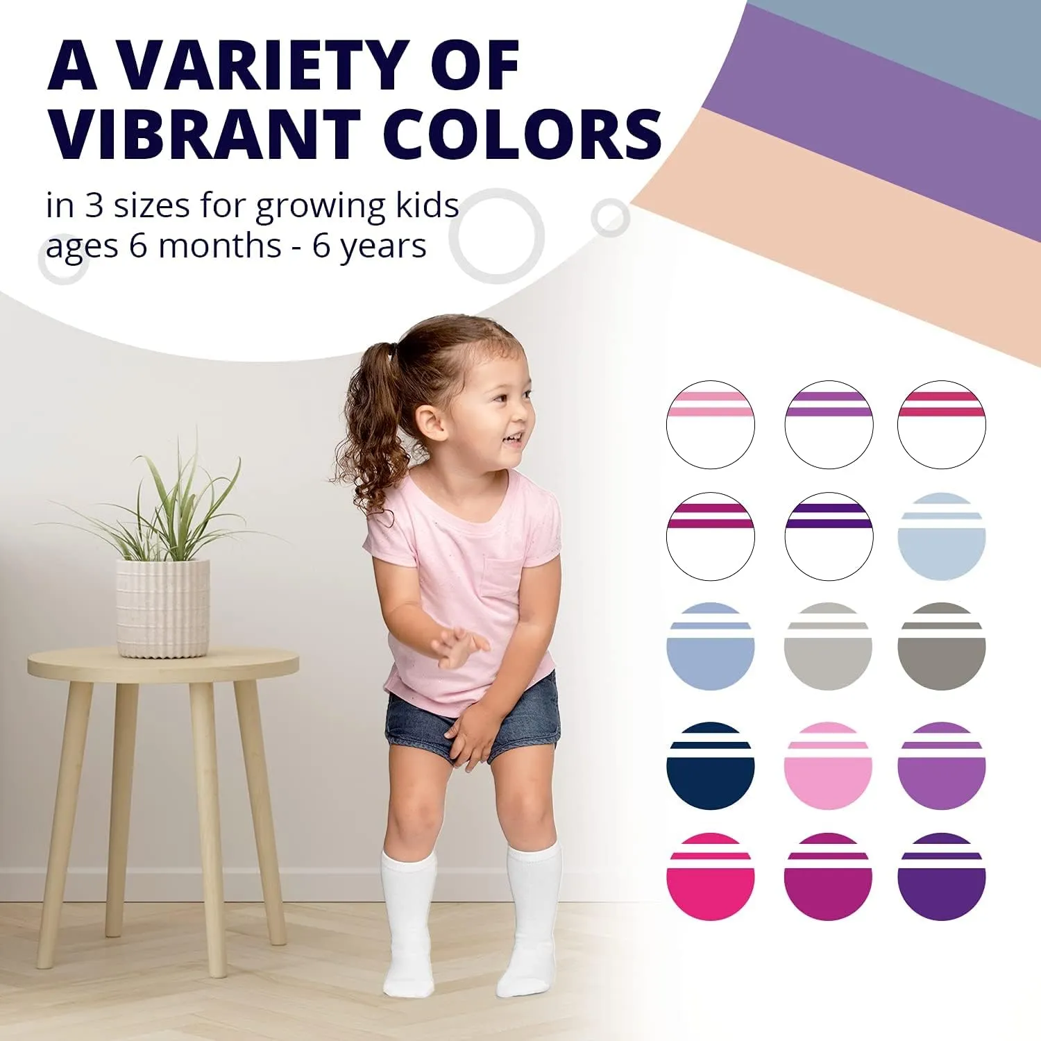 LA ACTIVE Girls Knee High Socks Cozy Warm Cotton Uniform Sports Socks for Baby Toddlers Kids Dress Socks