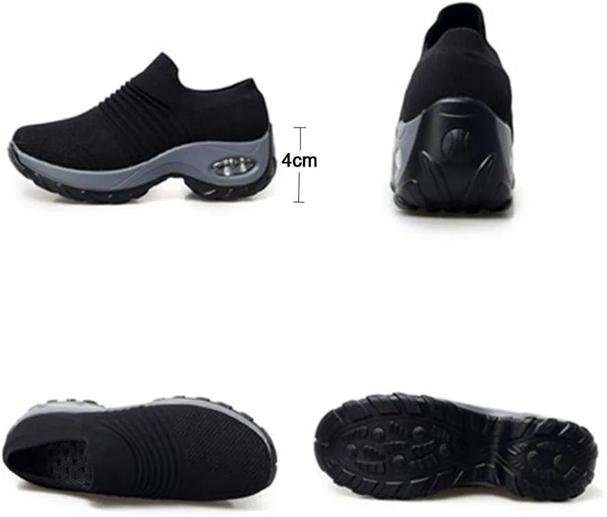 LEADER SHOW Women's Casual Walking Shoes Comfortable Loafers Slip-On Nursing Shoes Fashion Platform Sneakers