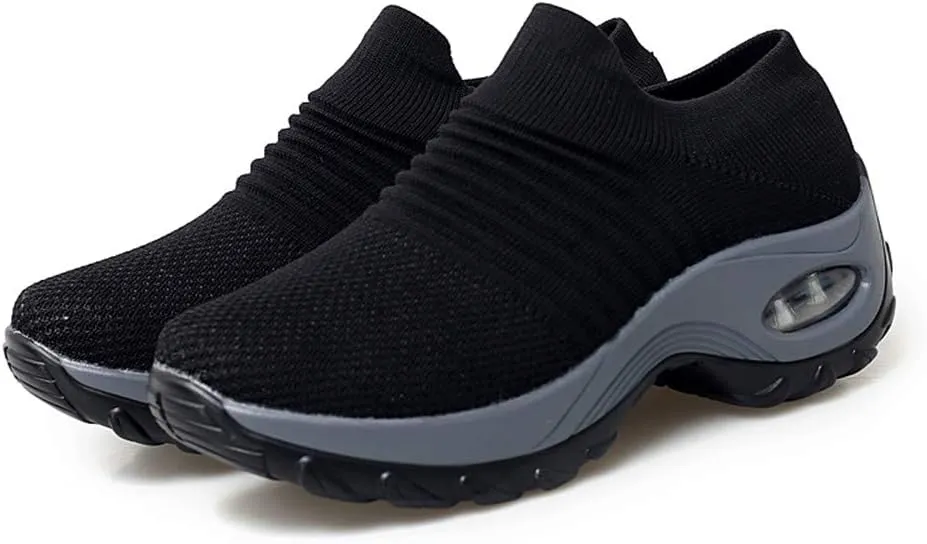 LEADER SHOW Women's Casual Walking Shoes Comfortable Loafers Slip-On Nursing Shoes Fashion Platform Sneakers