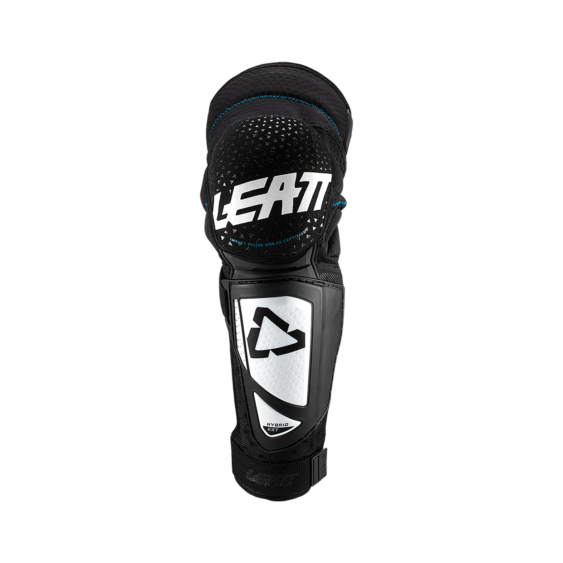 Leatt 3DF Hybrid Ext Knee-Shin Guard - Junior One Size Fits Most - White - Black
