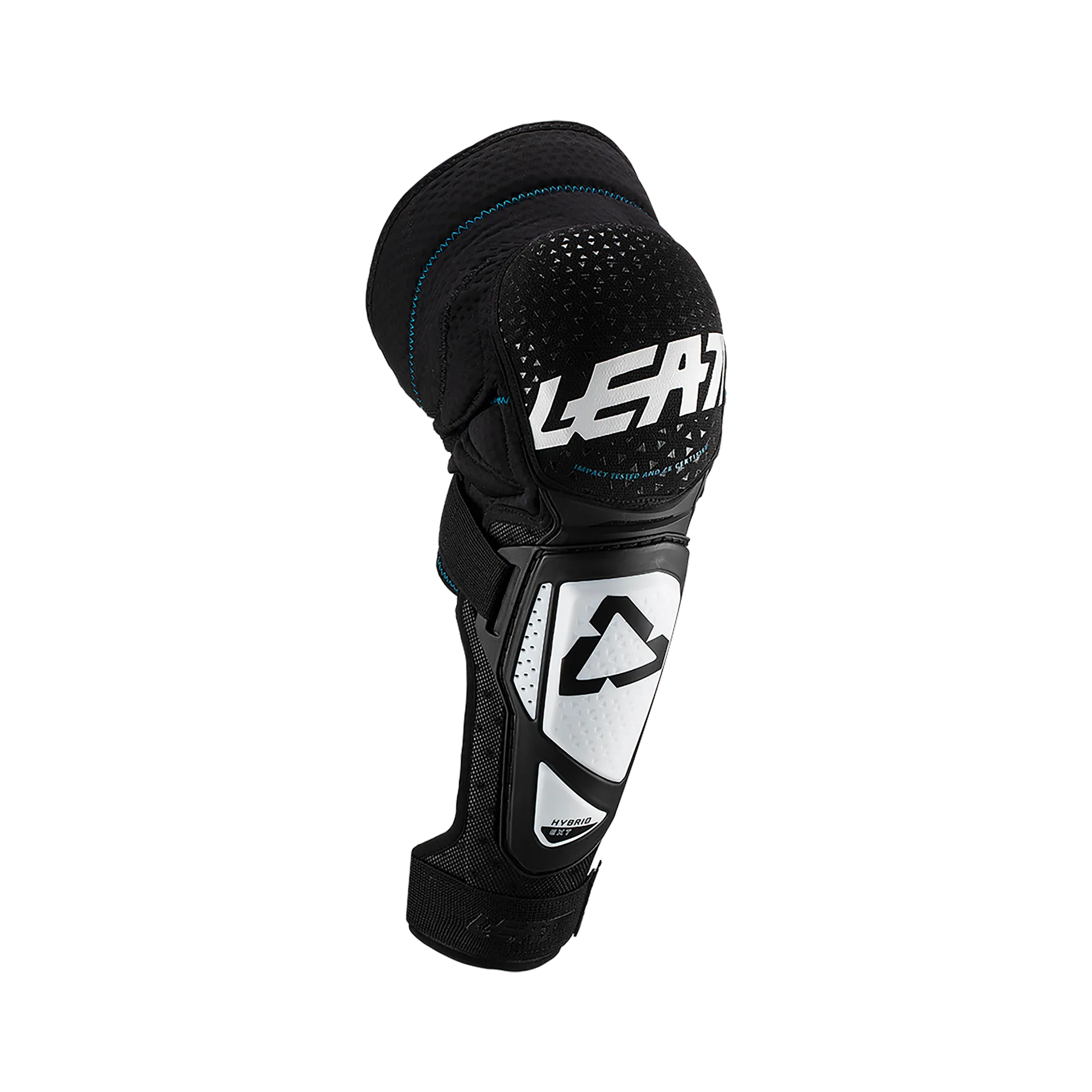 Leatt 3DF Hybrid Ext Knee-Shin Guard - Junior One Size Fits Most - White - Black