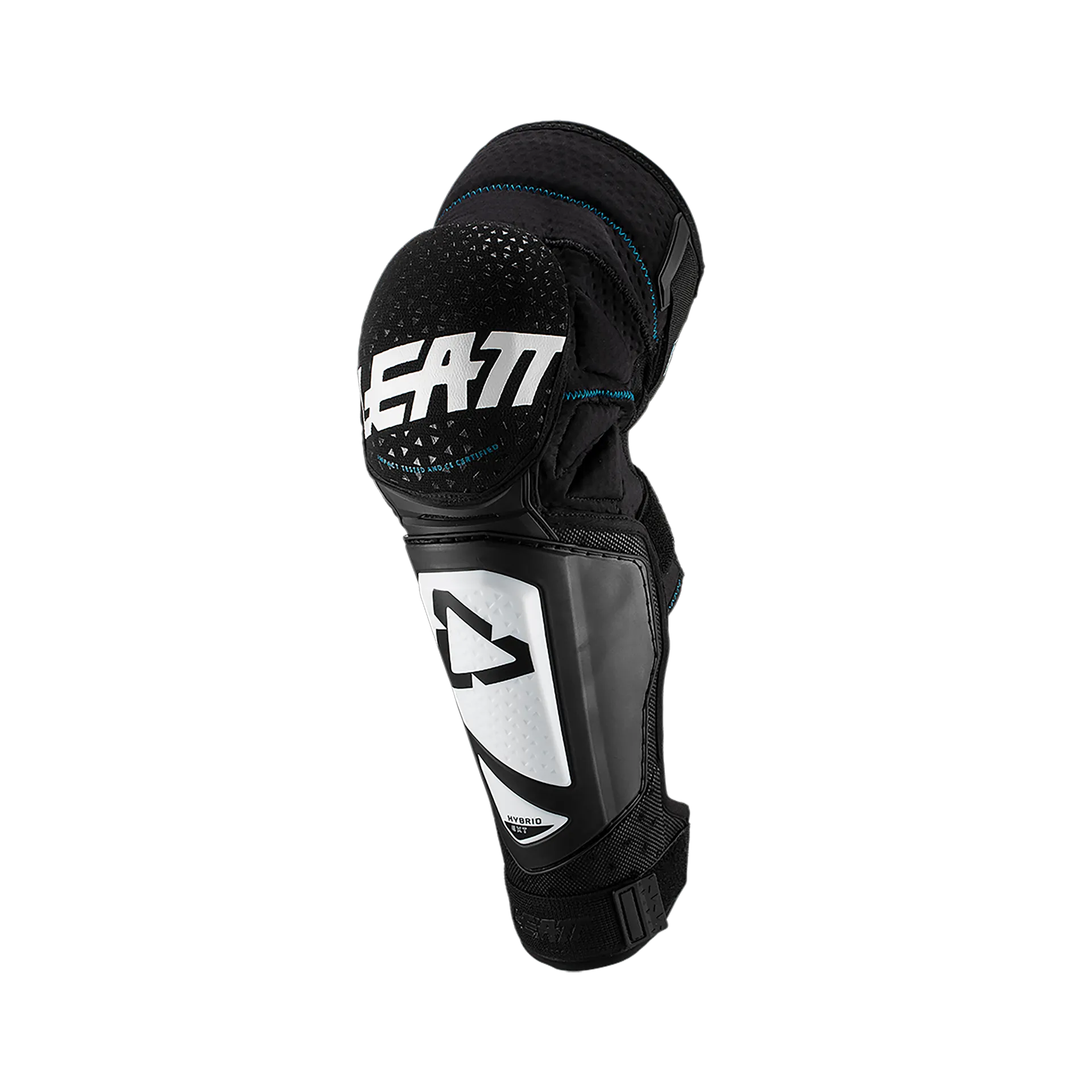 Leatt 3DF Hybrid Ext Knee-Shin Guard - Junior One Size Fits Most - White - Black