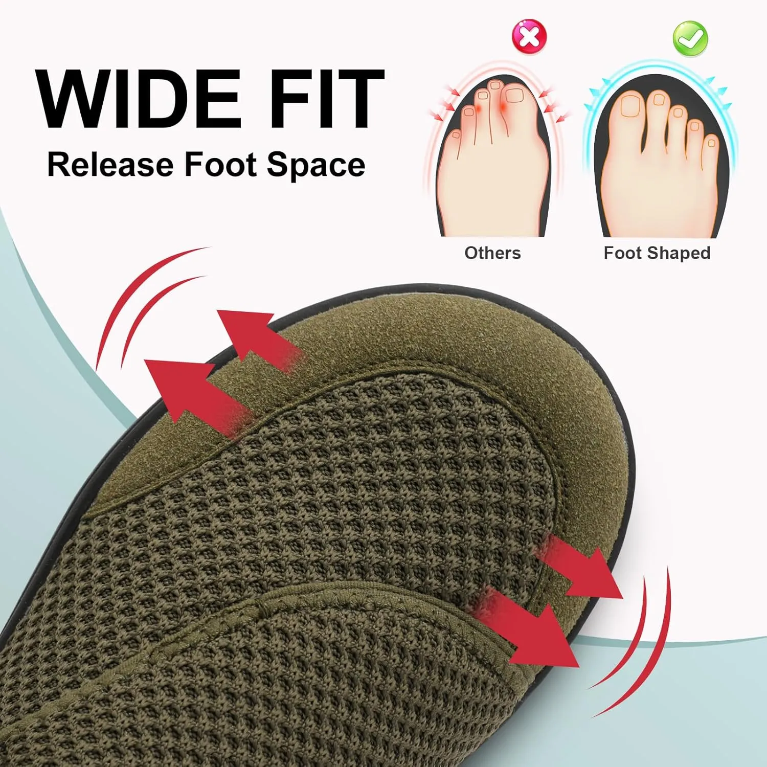 LeIsfIt Mens Walking Shoes Wide Diabetic Shoes Adjustable Barefoot Shoes Breathable Zero Drop Shoes Wide Width Arthritis Edema Shoes