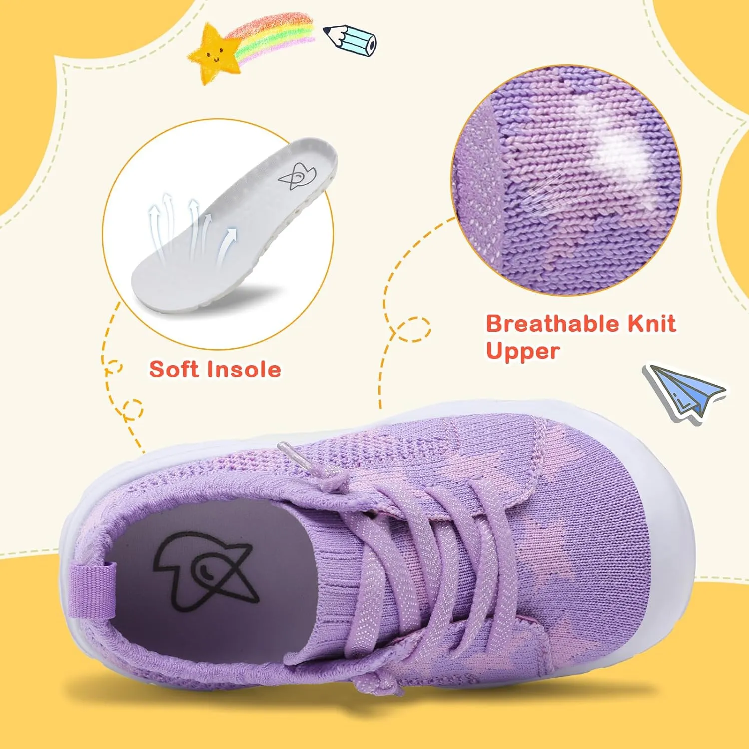 LeIsfIt Toddler Shoes Boys Girls Barefoot Shoes Kids Breathable Sneakers Tennis Shoes Slip on Shoes