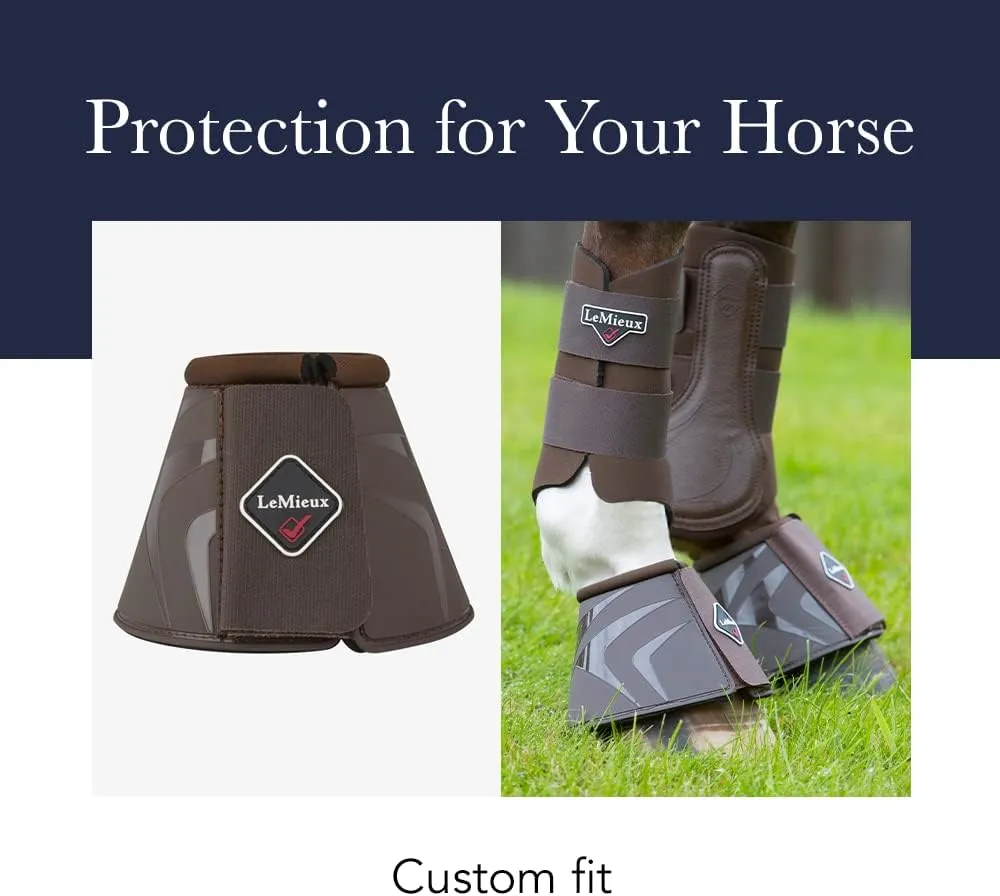 LeMieux Black Ballistic Overreach Horse Boots - Over Reach or Bell Boots for Horses - Protective Gear and Training Equipment - Equine Boots, Wraps & Accessories