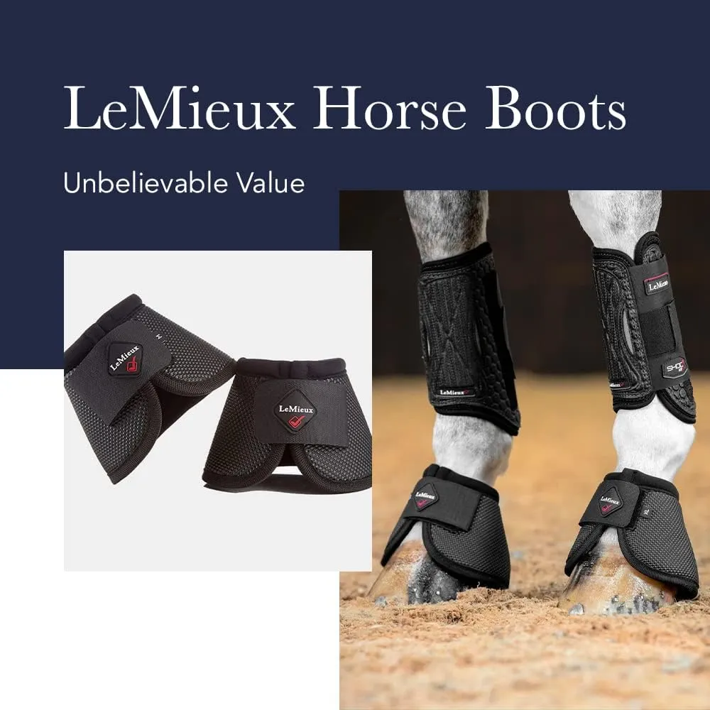 LeMieux Black Ballistic Overreach Horse Boots - Over Reach or Bell Boots for Horses - Protective Gear and Training Equipment - Equine Boots, Wraps & Accessories