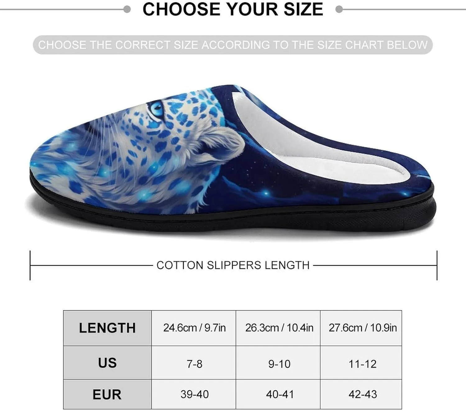 Leopard Fireflies Under Moonlight Women's Cotton House Slippers Warm Memory Foam Home Slip Shoes On for Indoor and Outdoor