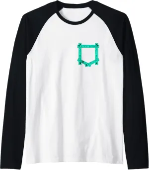 Light Teal Aqua Absolutely No Pocket Watching! Aqua Graphic Raglan Baseball Tee