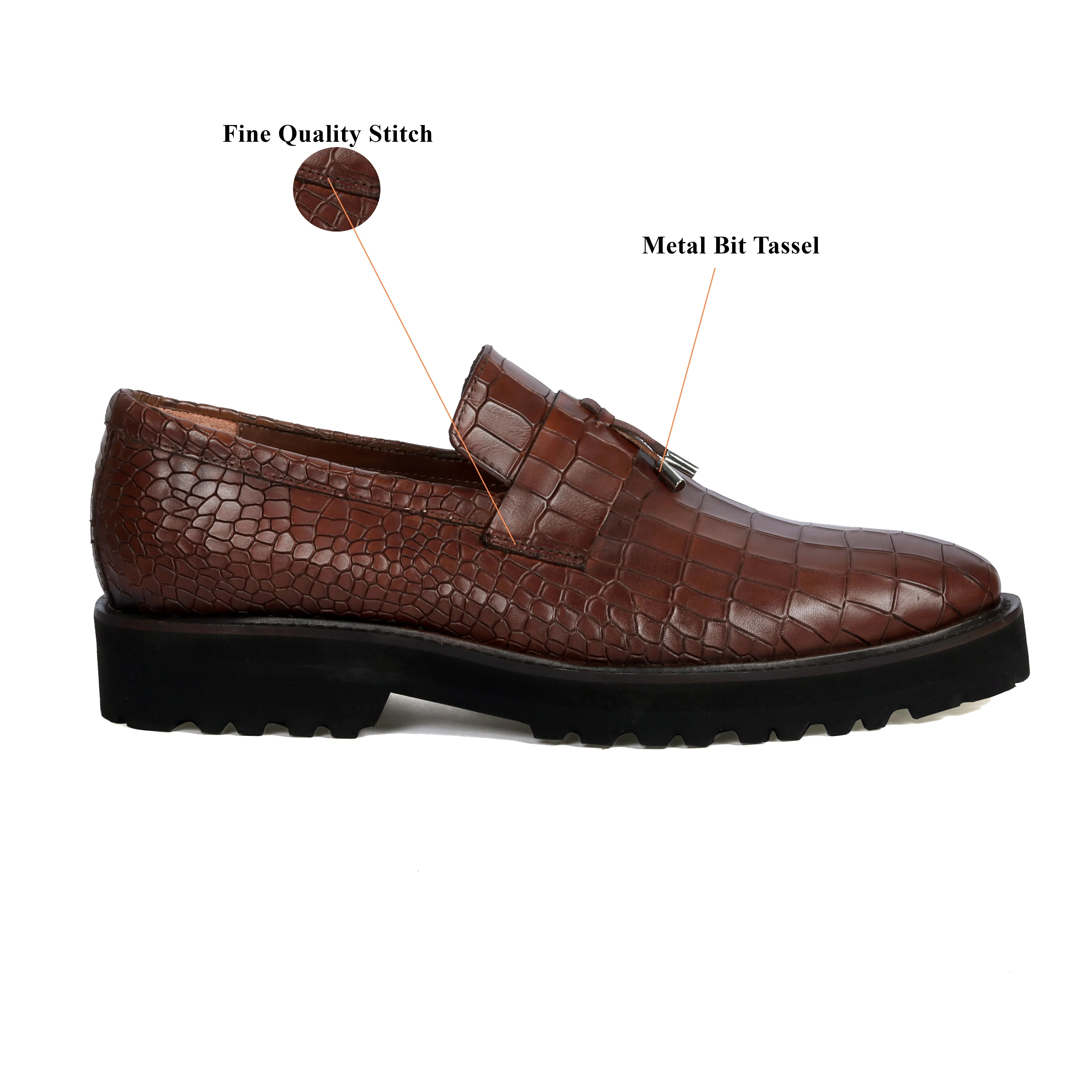 Light Weight Chunky Loafer with Metal Bit Tassels
