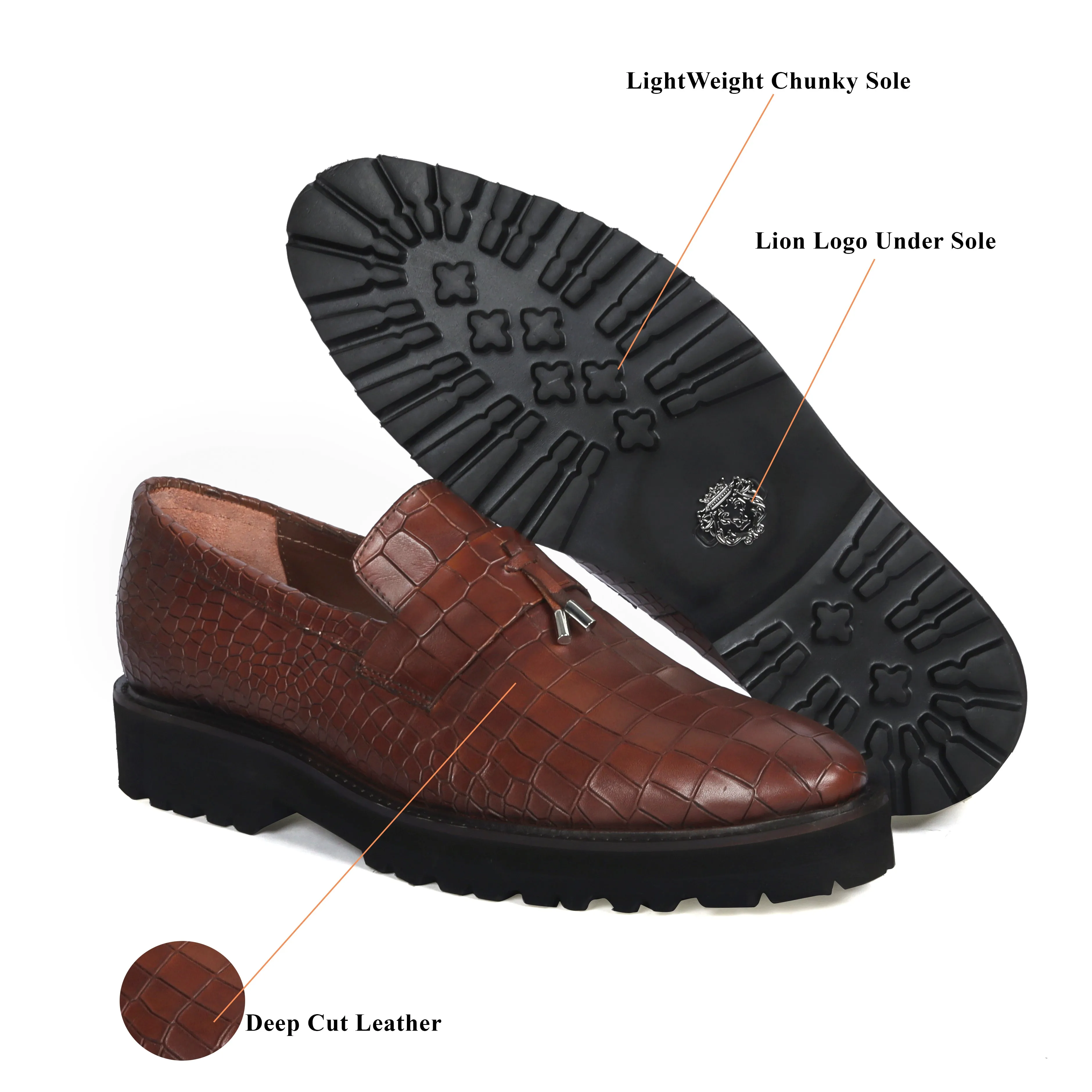 Light Weight Chunky Loafer with Metal Bit Tassels