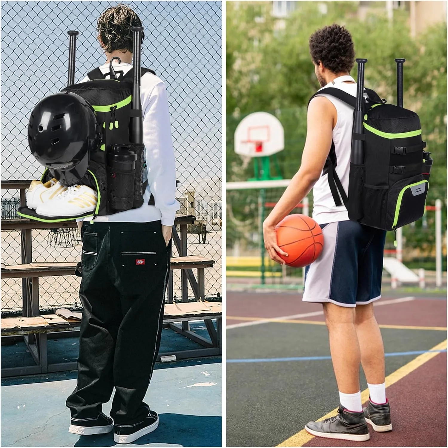Lightweight Baseball Bat Backpack with Shoe Compartment, Softball Gift for Women with Fence Hook & Batting Glove, Helmet | Multiple Colors