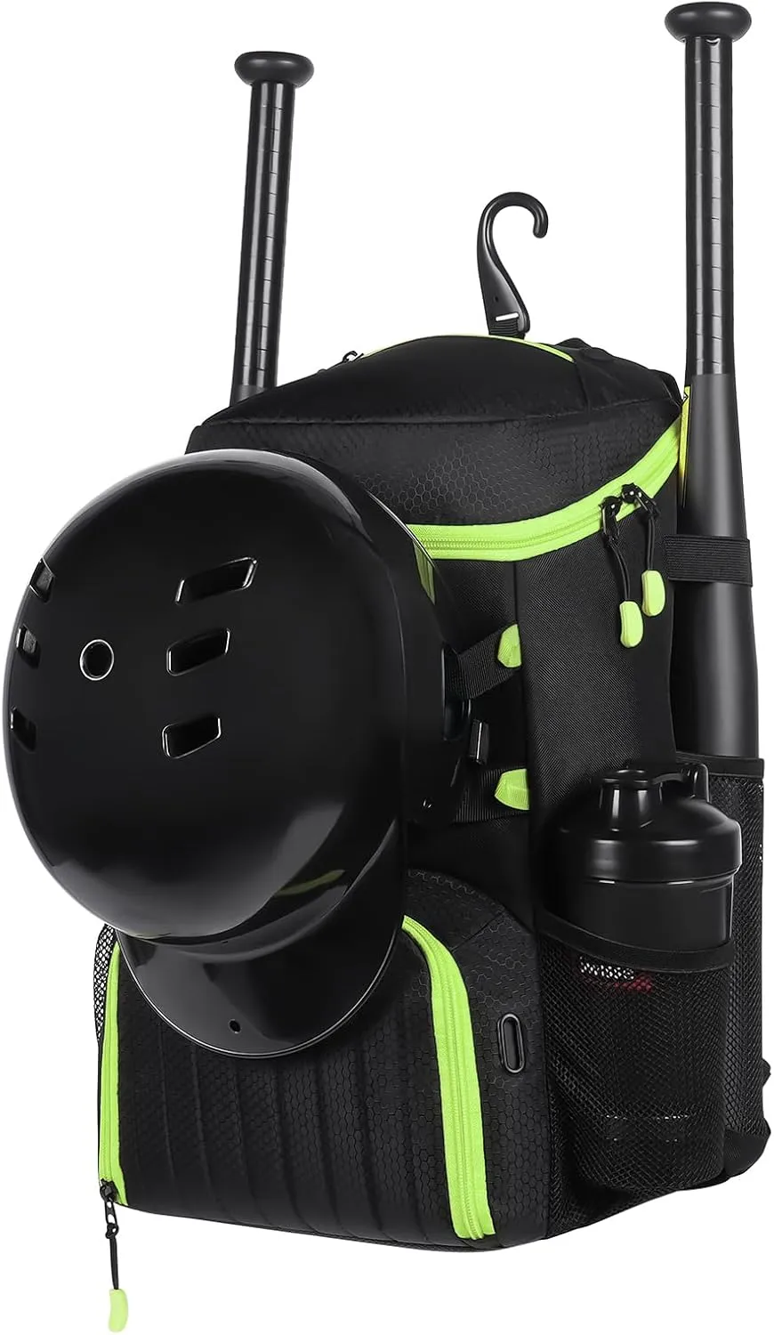Lightweight Baseball Bat Backpack with Shoe Compartment, Softball Gift for Women with Fence Hook & Batting Glove, Helmet | Multiple Colors