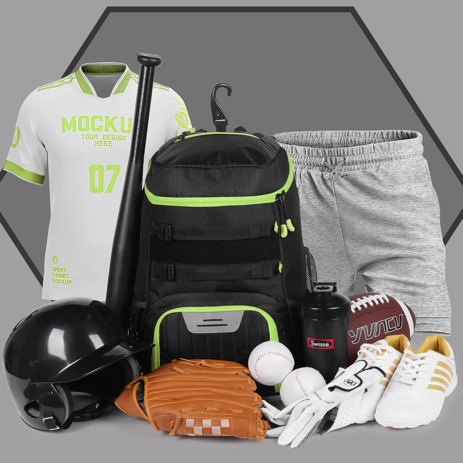 Lightweight Baseball Bat Backpack with Shoe Compartment, Softball Gift for Women with Fence Hook & Batting Glove, Helmet | Multiple Colors