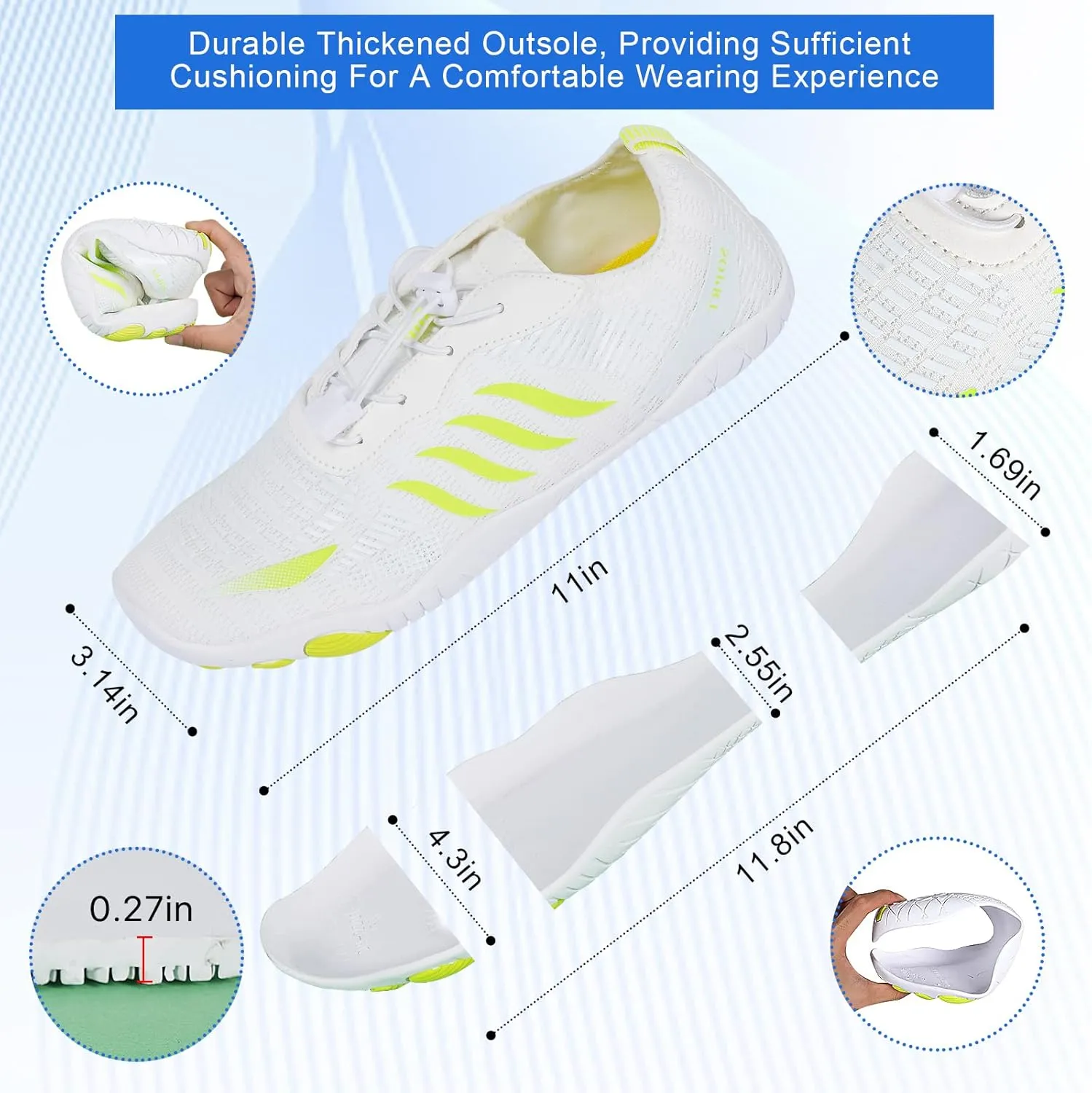 Lightweight Comfortable Water Shoes for Men Women Barefoot Quick Dry Aqua Shoes Outdoor Beach Shoes for Diving Walking Boating Swimming Surfing Yoga