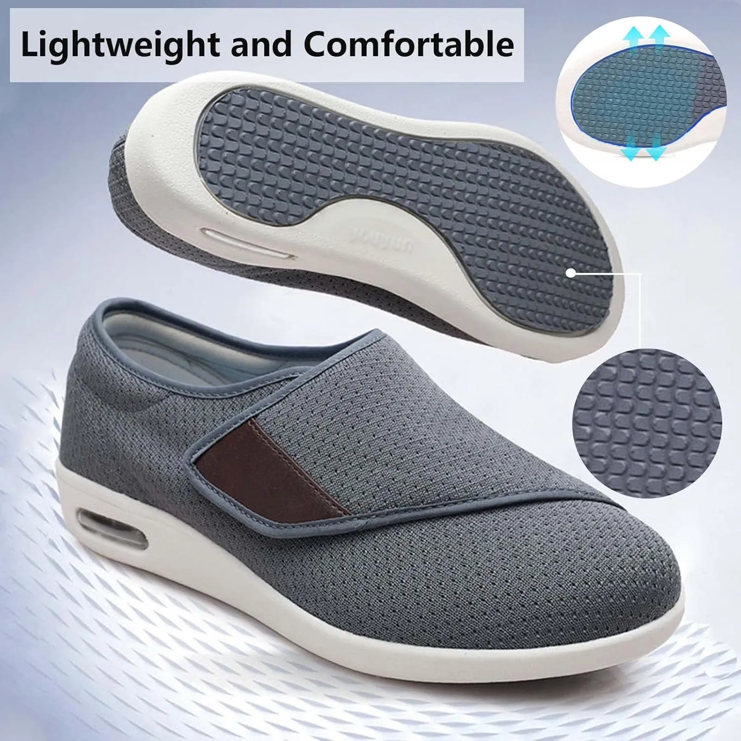 Lightweight Walking Sneakers,Orthopedic Lightweight Comfy Casual Slippers for Elderly Swollen Feet Arthritis Recovery Men 10.5/Women 11.5