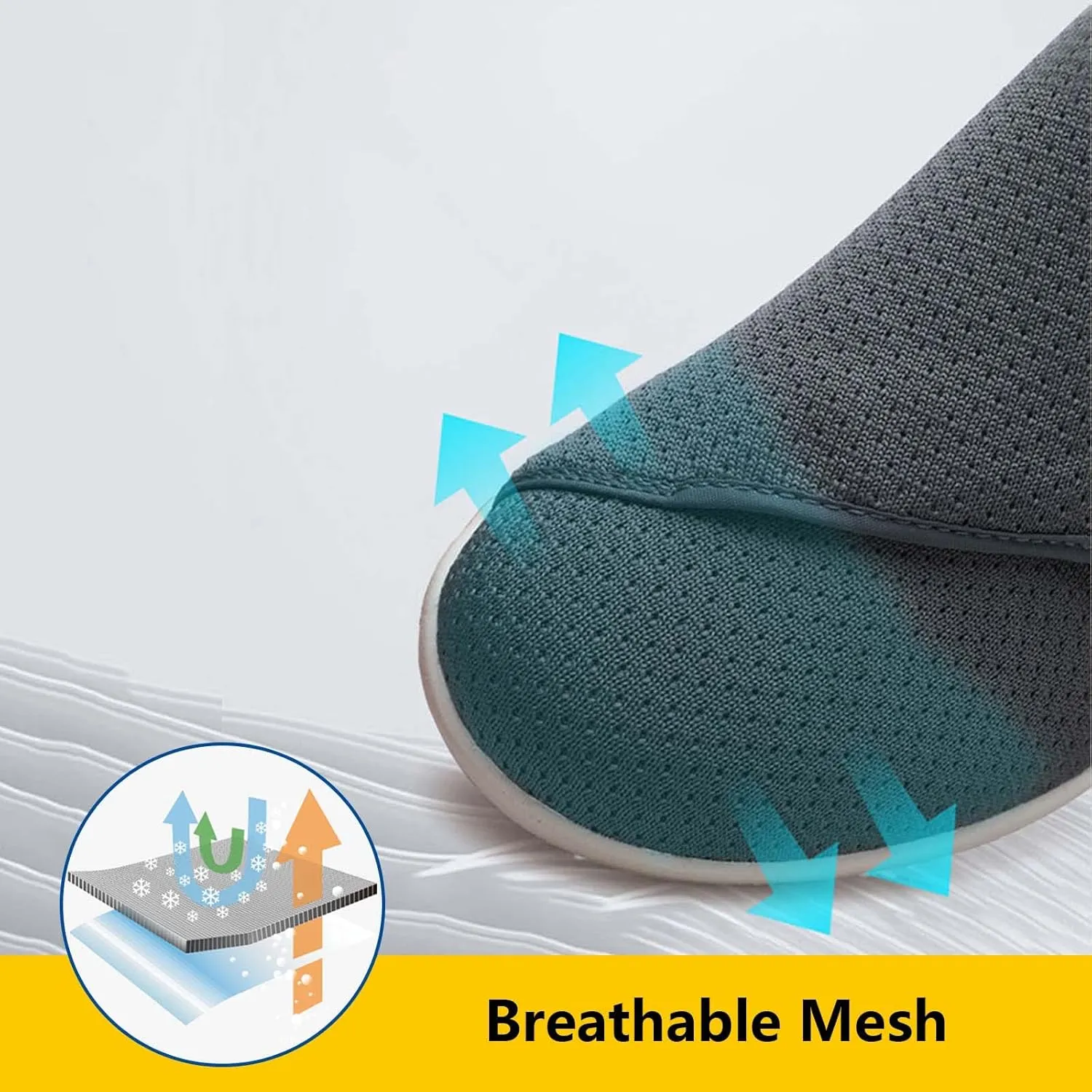Lightweight Walking Sneakers,Orthopedic Lightweight Comfy Casual Slippers for Elderly Swollen Feet Arthritis Recovery Men 10.5/Women 11.5
