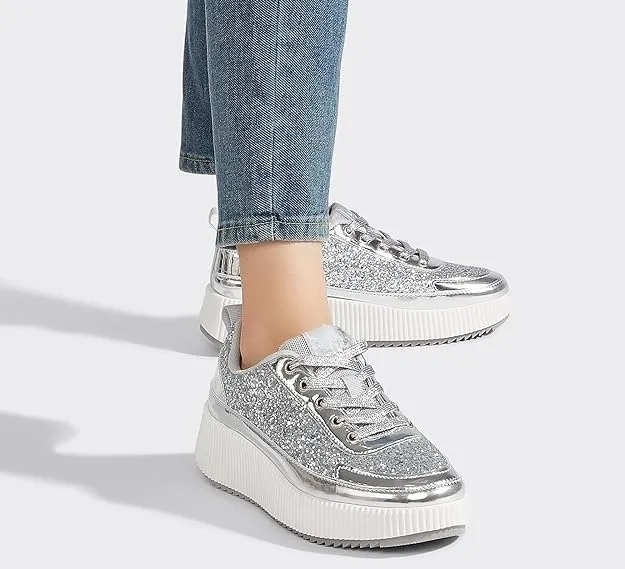 Liliana Jessy-3 Women's Braided Walking Shoes Platform Heel Fashion Sneakers
