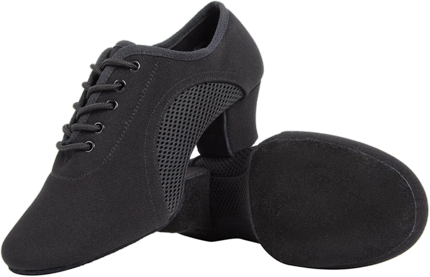 Linodes Women's Lace Up Breathable Practice Ballroom Shoes, Professional Latin Performance Dance Shoes, Split Sole