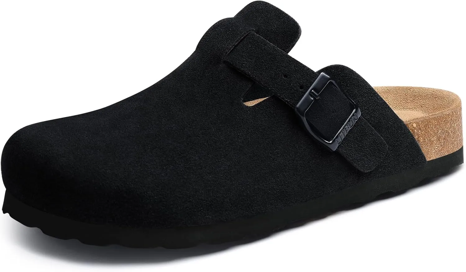 Litfun Women's Genuine Suede Clogs Soft Footbed Leather Potato Shoes Comfort Slip On Clogs with Arch Support
