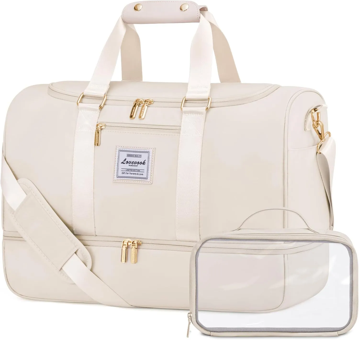 LOVEVOOK Gym bag for Women,Weekender Overnight Bag with Shoe Compartment, Personal Item Travel Duffle Bags with Toiletry Bag & Wet Pocket, Carry on Duffel Bags, Hospital Bags for Labor and Delivery