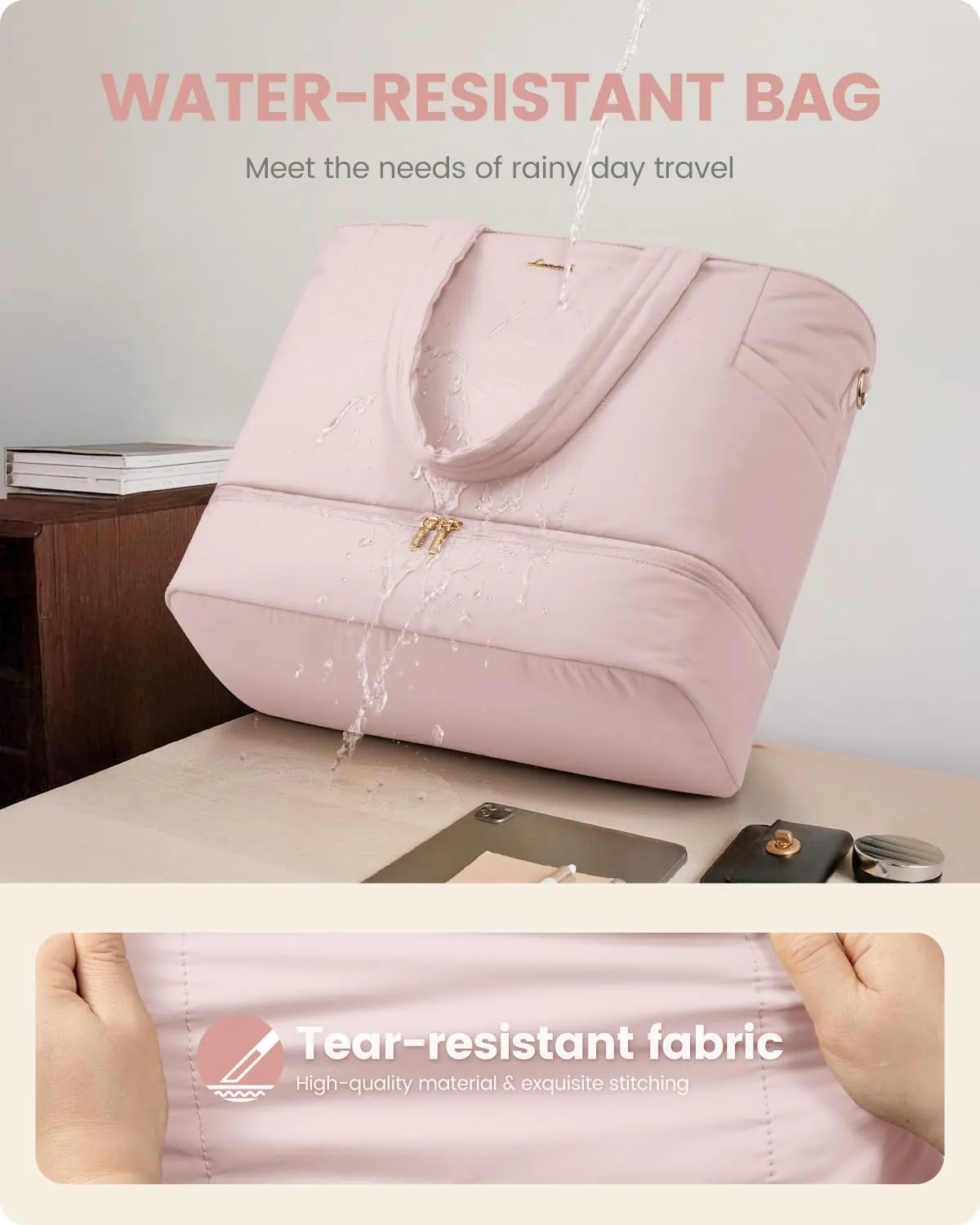 LOVEVOOK Travel Duffle Bag, Puffer Weekender Bags for Women with Shoe Compartment, Carry On Overnight Hospital Bag, Gym Tote