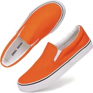 Low-Top Slip Ons Women's Fashion Sneakers Casual Canvas Sneakers for Women Comfortable Flats Breathable Padded Insole Slip on Sneakers Women Low Slip on Shoes