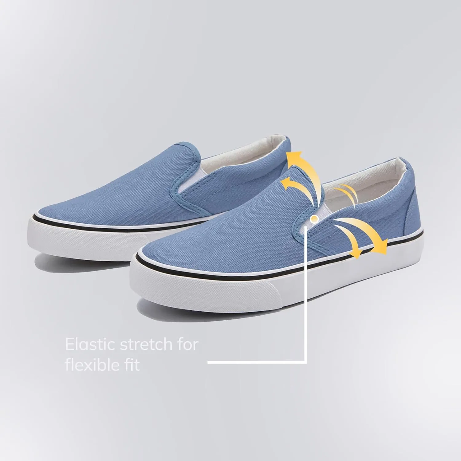 Low-Top Slip Ons Women's Fashion Sneakers Casual Canvas Sneakers for Women Comfortable Flats Breathable Padded Insole Slip on Sneakers Women Low Slip on Shoes