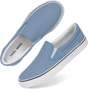 Low-Top Slip Ons Women's Fashion Sneakers Casual Canvas Sneakers for Women Comfortable Flats Breathable Padded Insole Slip on Sneakers Women Low Slip on Shoes