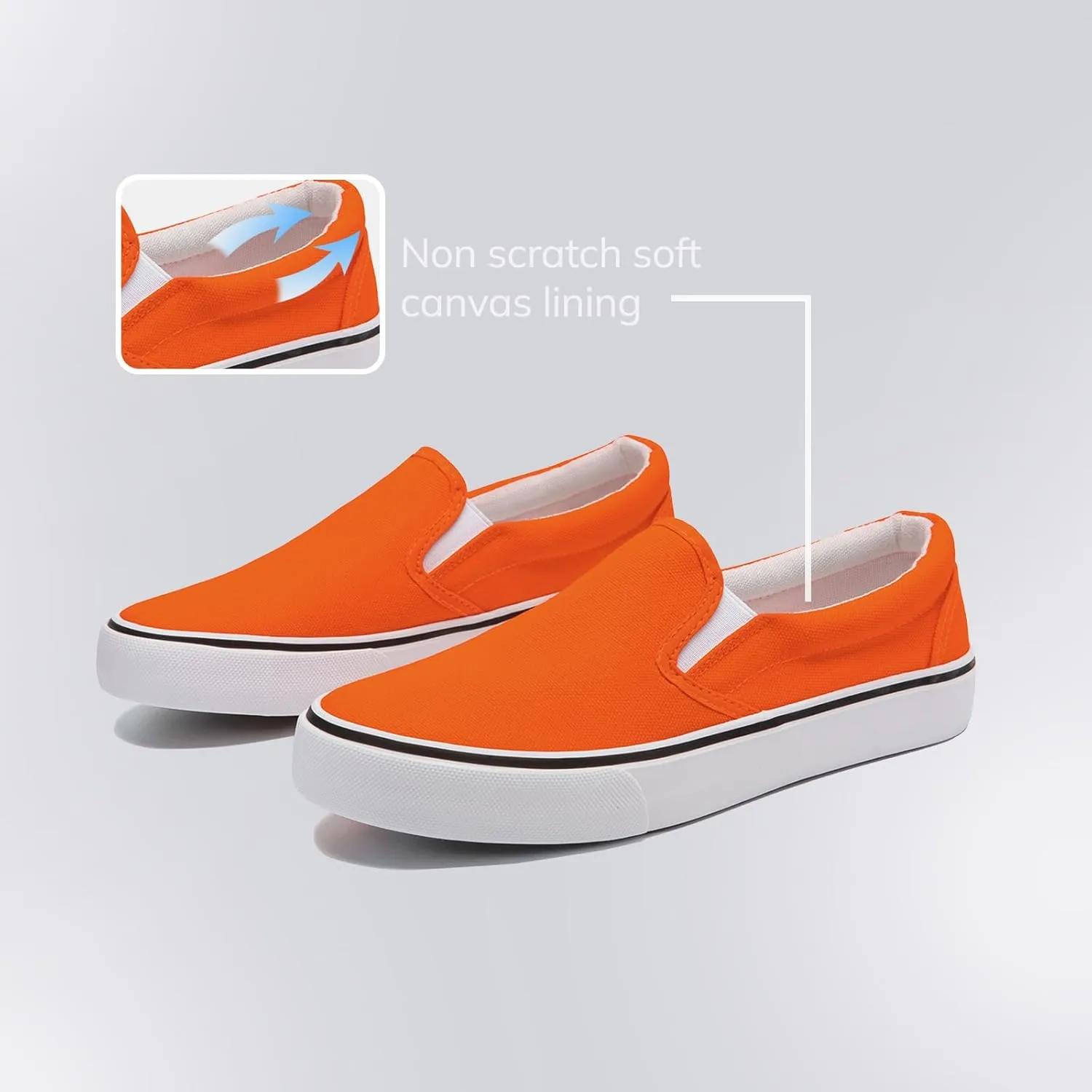 Low-Top Slip Ons Women's Fashion Sneakers Casual Canvas Sneakers for Women Comfortable Flats Breathable Padded Insole Slip on Sneakers Women Low Slip on Shoes
