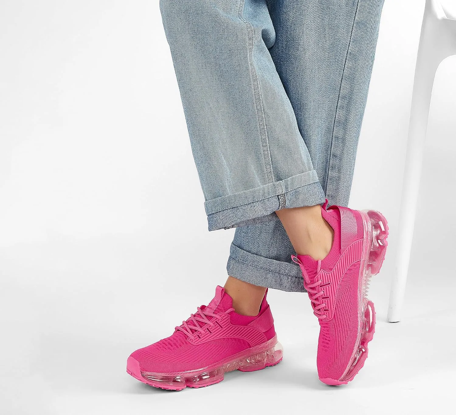 LUCKY STEP Women Air Cushion Fashion Sneakers Breathable Casual Comfortable Lightweight Walking Shoes