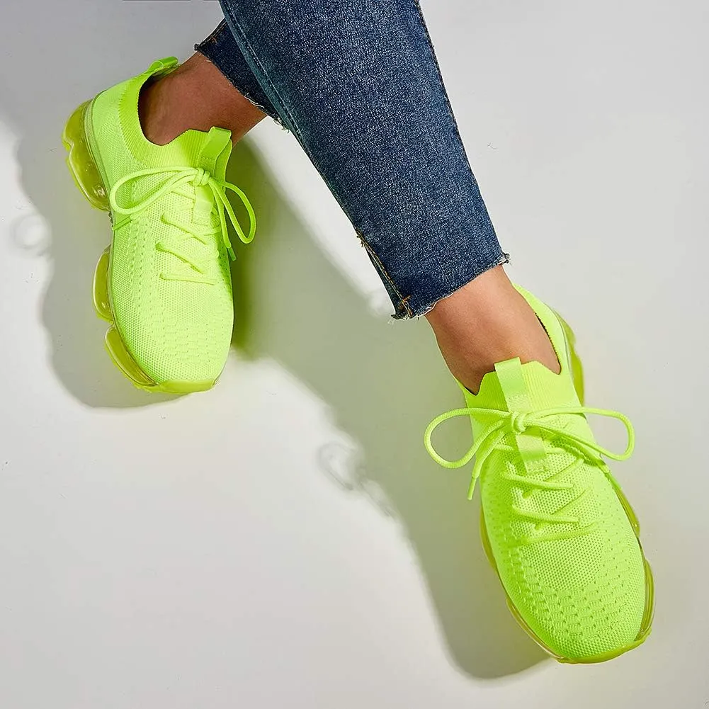 LUCKY STEP Women Air Cushion Fashion Sneakers Breathable Casual Comfortable Lightweight Walking Shoes