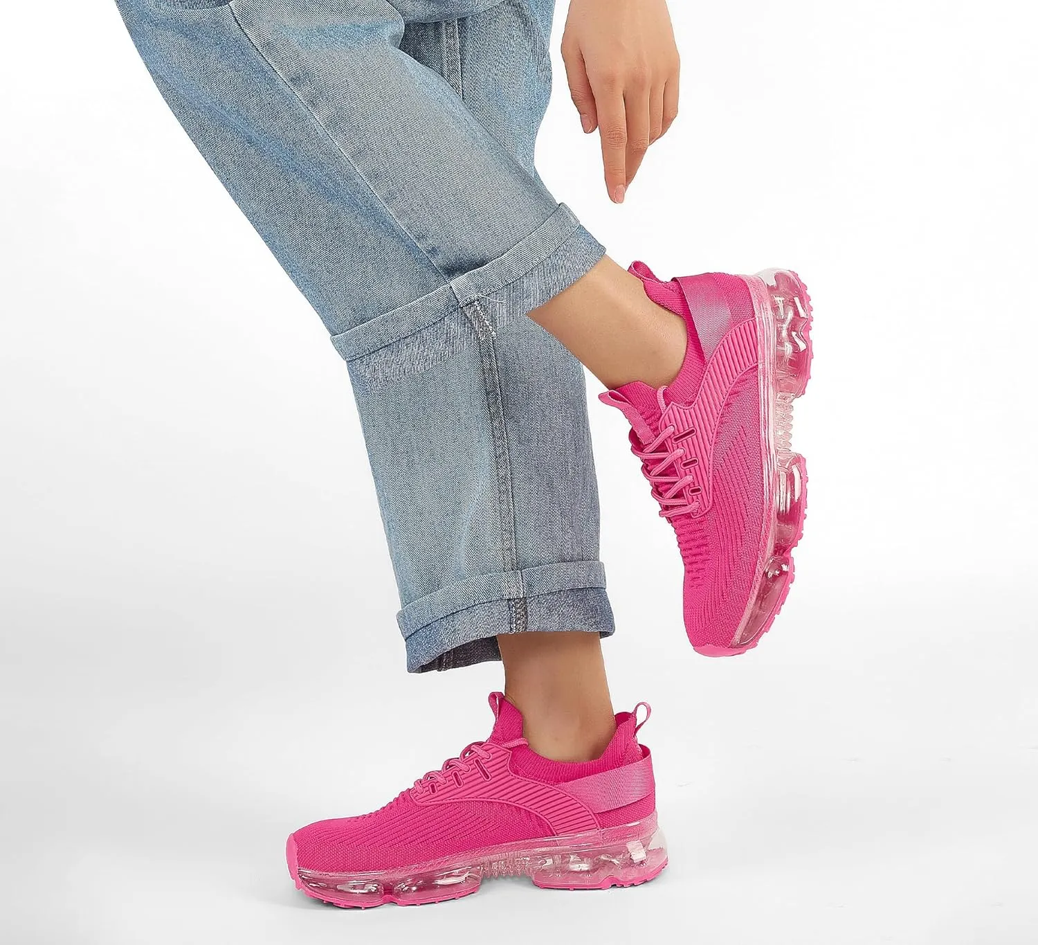 LUCKY STEP Women Air Cushion Fashion Sneakers Breathable Casual Comfortable Lightweight Walking Shoes
