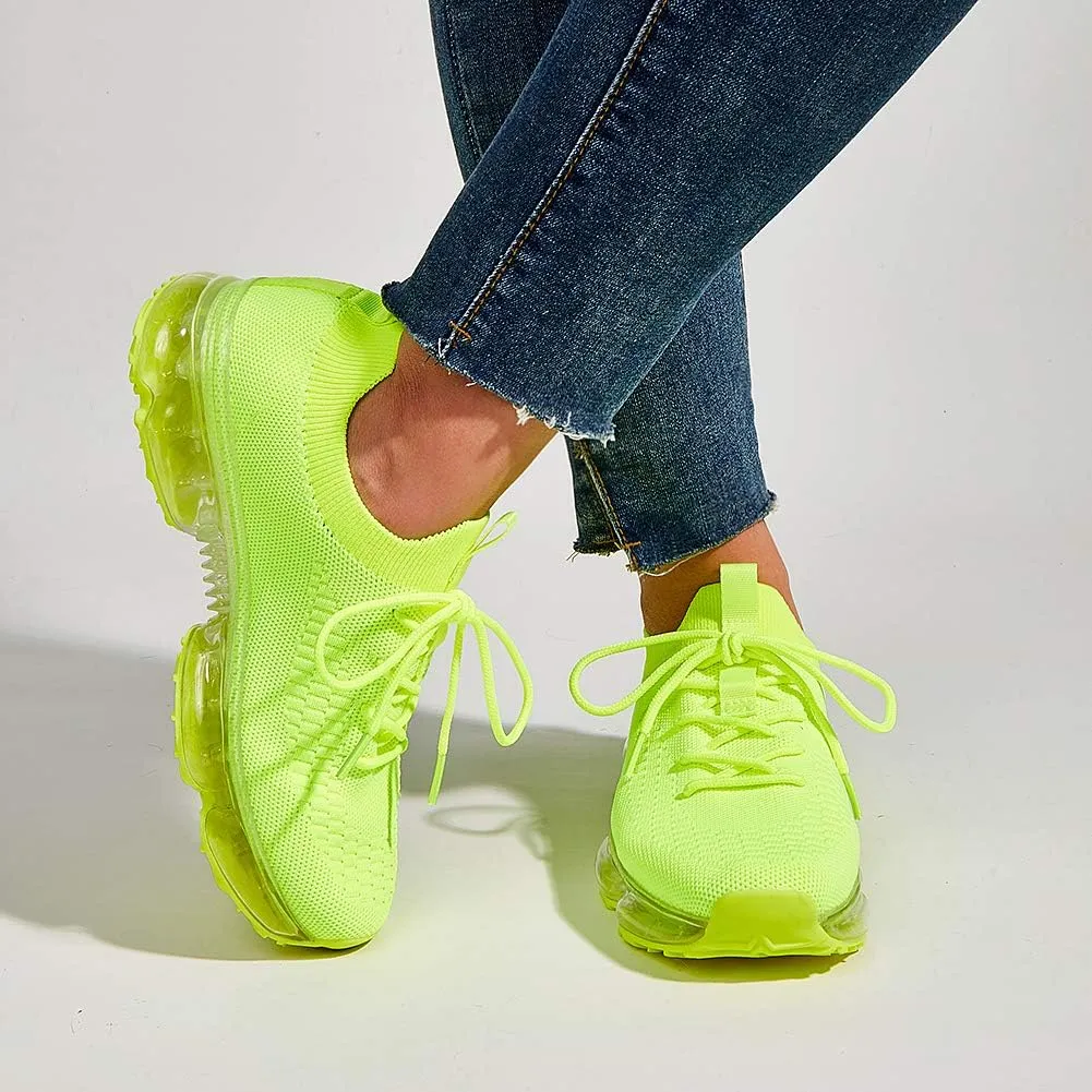 LUCKY STEP Women Air Cushion Fashion Sneakers Breathable Casual Comfortable Lightweight Walking Shoes