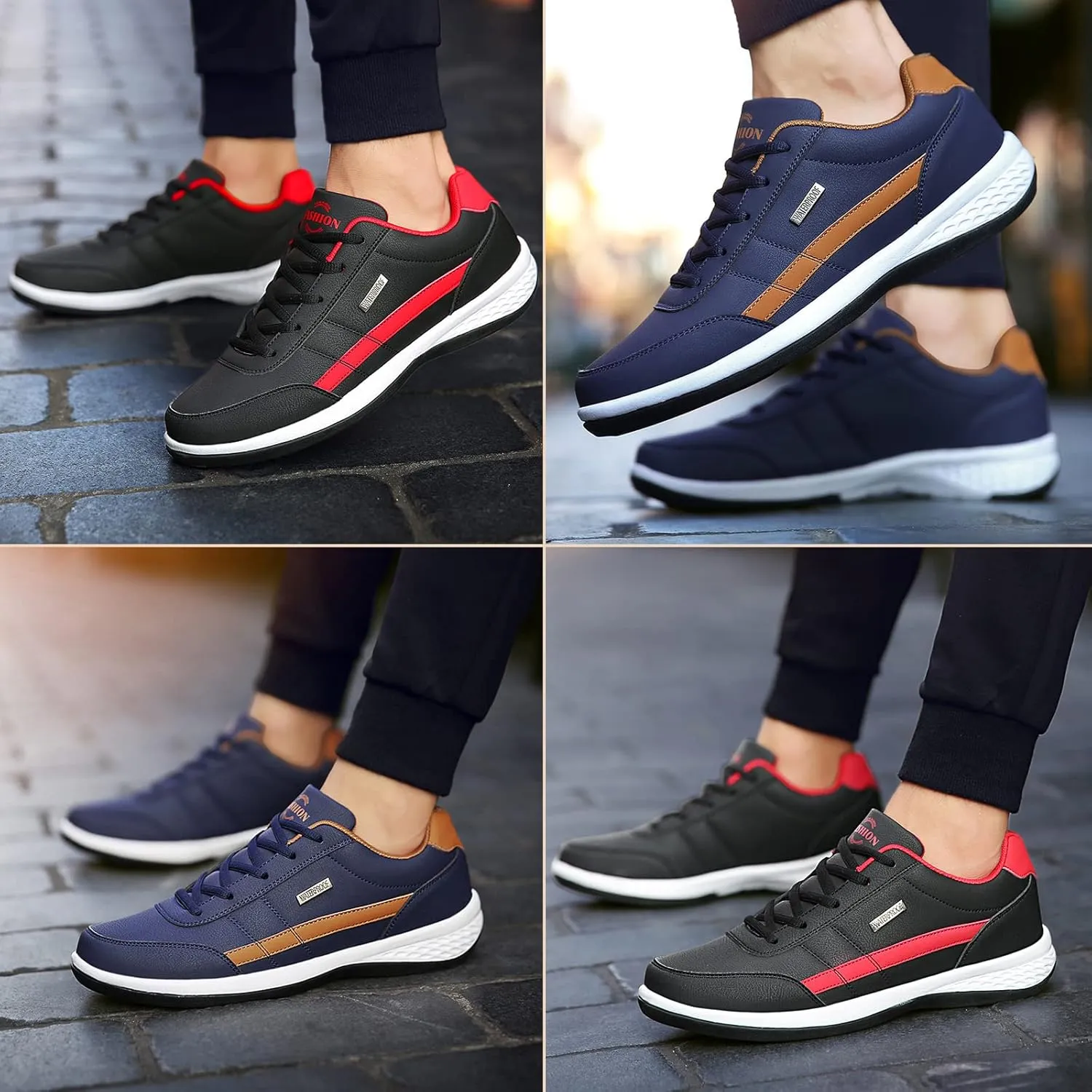 Lymphvity Men Kilboot Orthopedic Shoes Lace-Up Sneakers,Extended Width Foot and Heel Comfortable Breathable Anti-Slip Low Top Walking Shoes