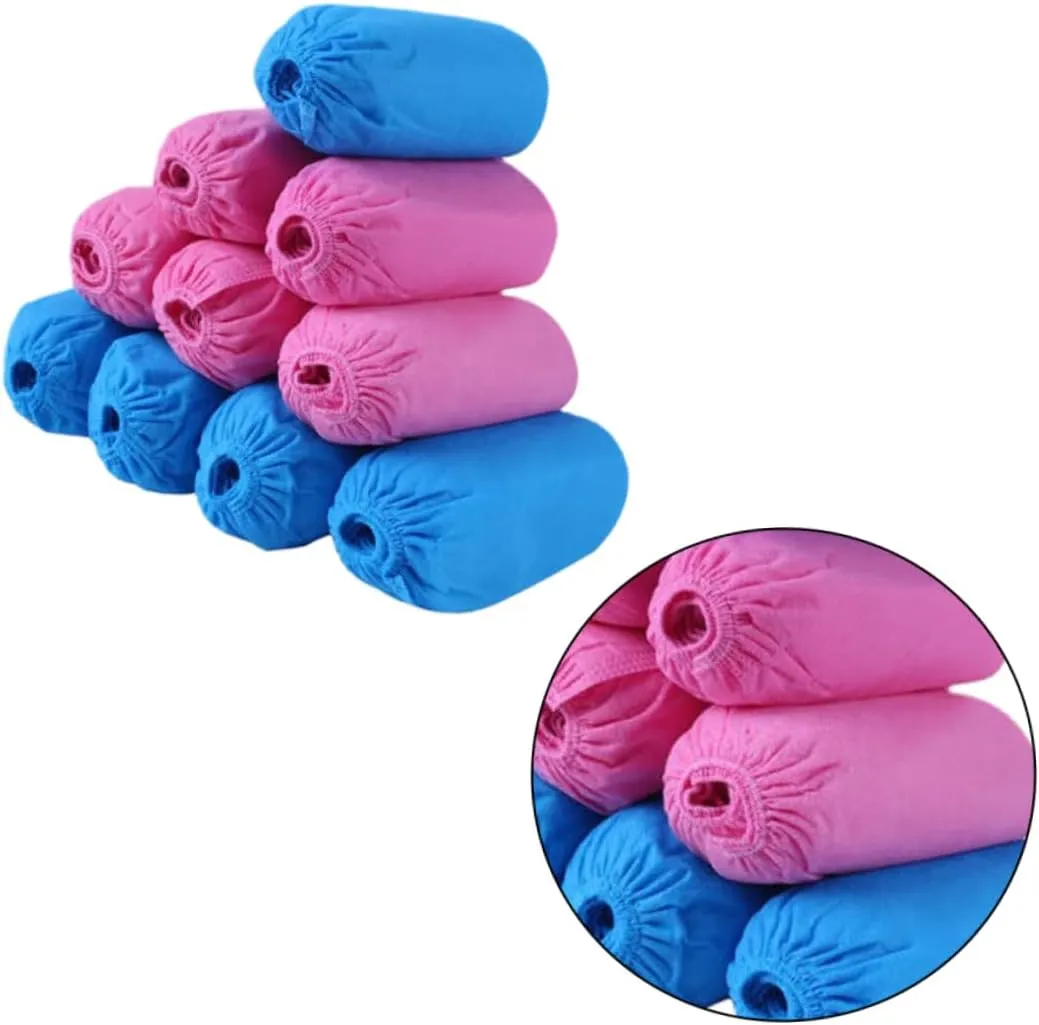 MAGICLULU 100pcs Nonwoven Fabric Shoes Covers Disposable Elastic Band Breathable Non-slip for Home Kitchen Camping Hiking