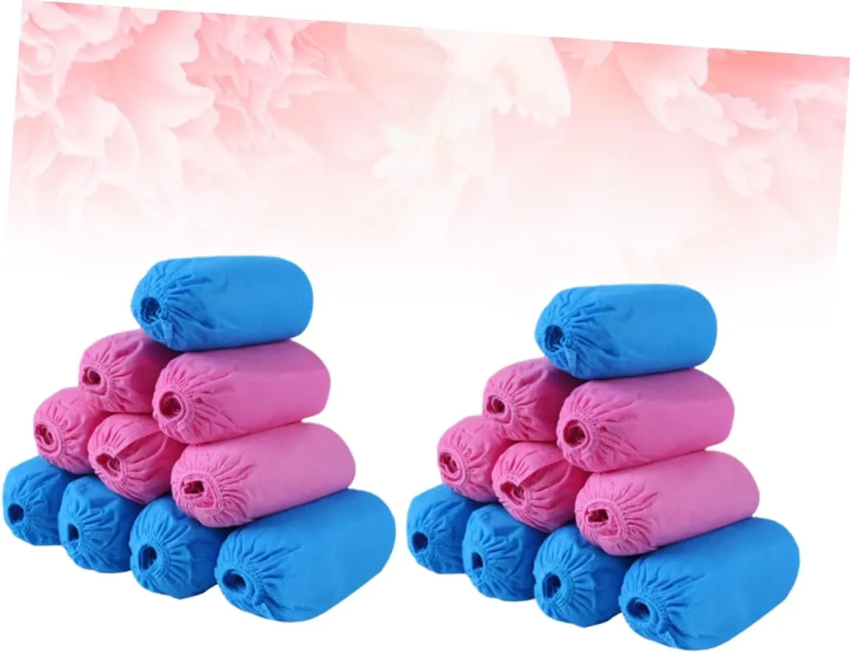 MAGICLULU 100pcs Nonwoven Fabric Shoes Covers Disposable Elastic Band Breathable Non-slip for Home Kitchen Camping Hiking