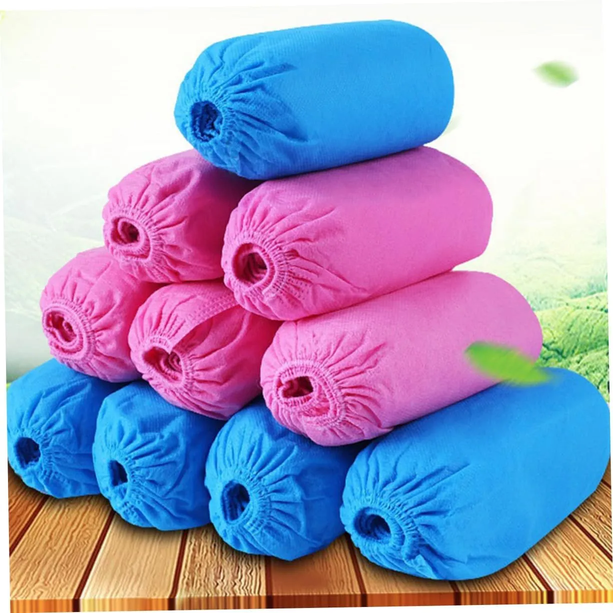 MAGICLULU 100pcs Nonwoven Fabric Shoes Covers Disposable Elastic Band Breathable Non-slip for Home Kitchen Camping Hiking