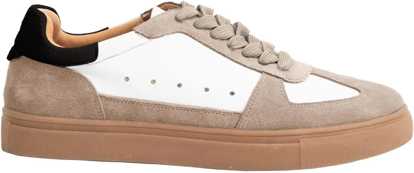 Maker's Shoes - Katie 1 Women Casual Suede Leather Sneakers, Fashion Shoes, Color Block Design, Gum Sole