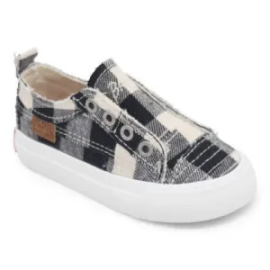 Malibu Kids Play-T Girls Cream Buffalo Check Sneakers