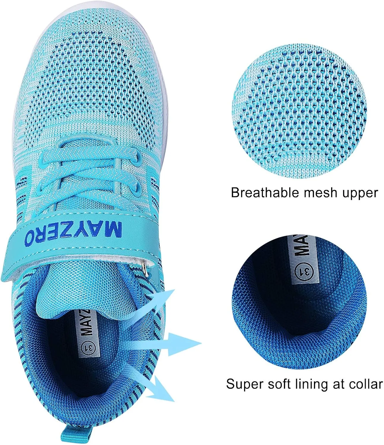 MAYZERO Kids Tennis Shoes Breathable Running Shoes Walking Shoes Fashion Sneakers for Boys and Girls