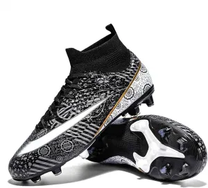 MEBAMY Men's Football Cleats High-Tops Comfortable - Gold-Plated Sole Spikes Soccer Boots for Turf AG