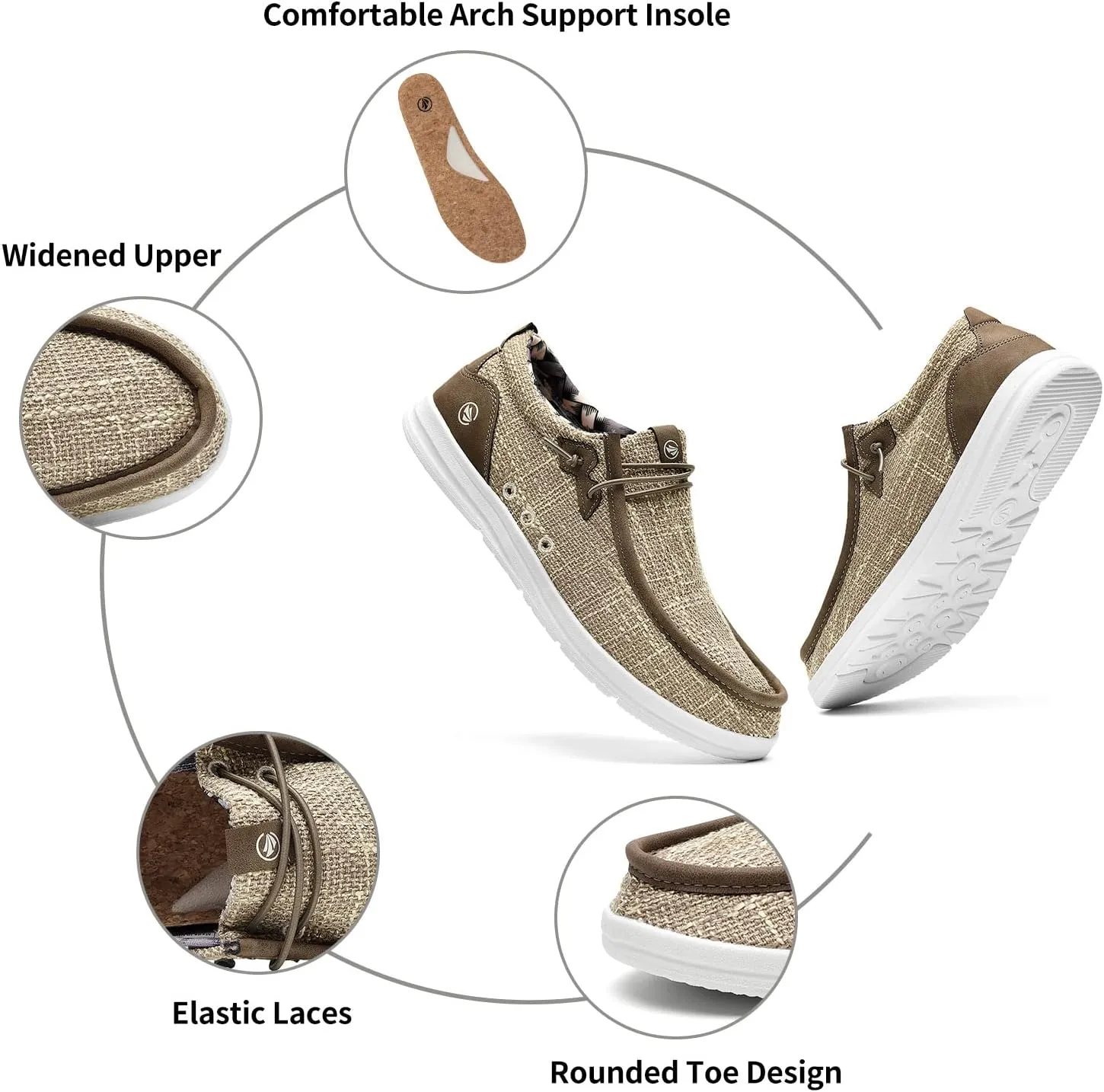 MEHOTO Men's Slip On Loafers | Arch Support Insole | Men's Shoes | Comfortable Light-Weight Mens Casual Loafers
