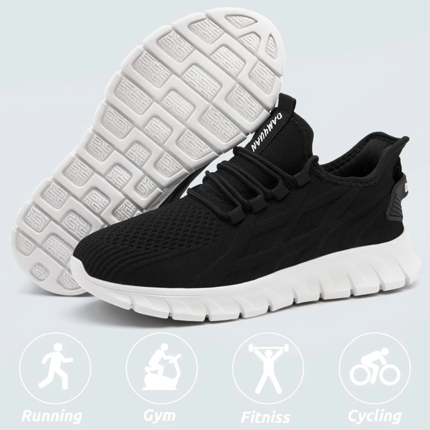 Men Running Shoes Tennis Walking Gym Slip On Workout Athletic Fashion Sneakers Lightweight Breathable Sport Jogging Casual Shoe