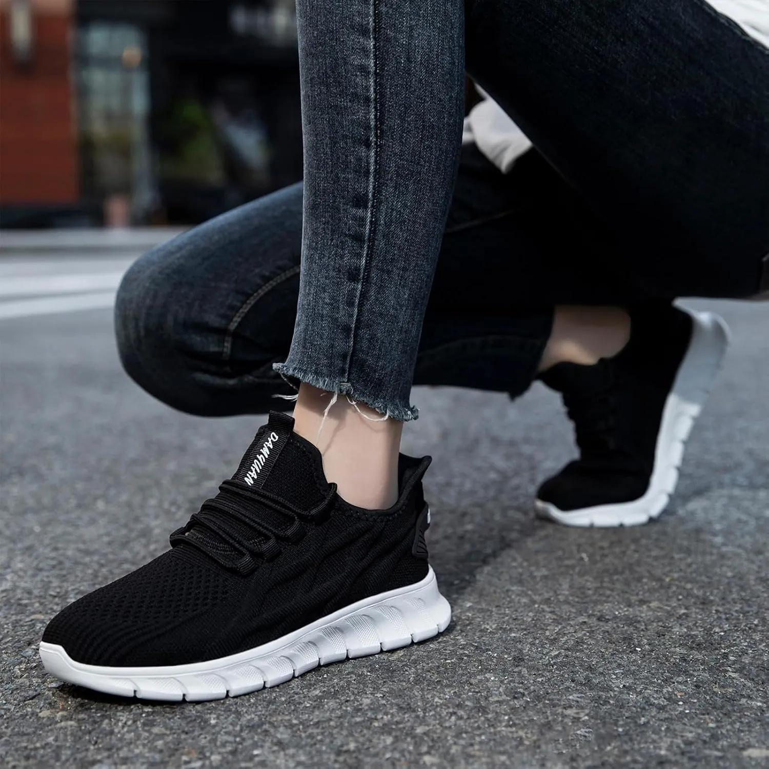 Men Running Shoes Tennis Walking Gym Slip On Workout Athletic Fashion Sneakers Lightweight Breathable Sport Jogging Casual Shoe
