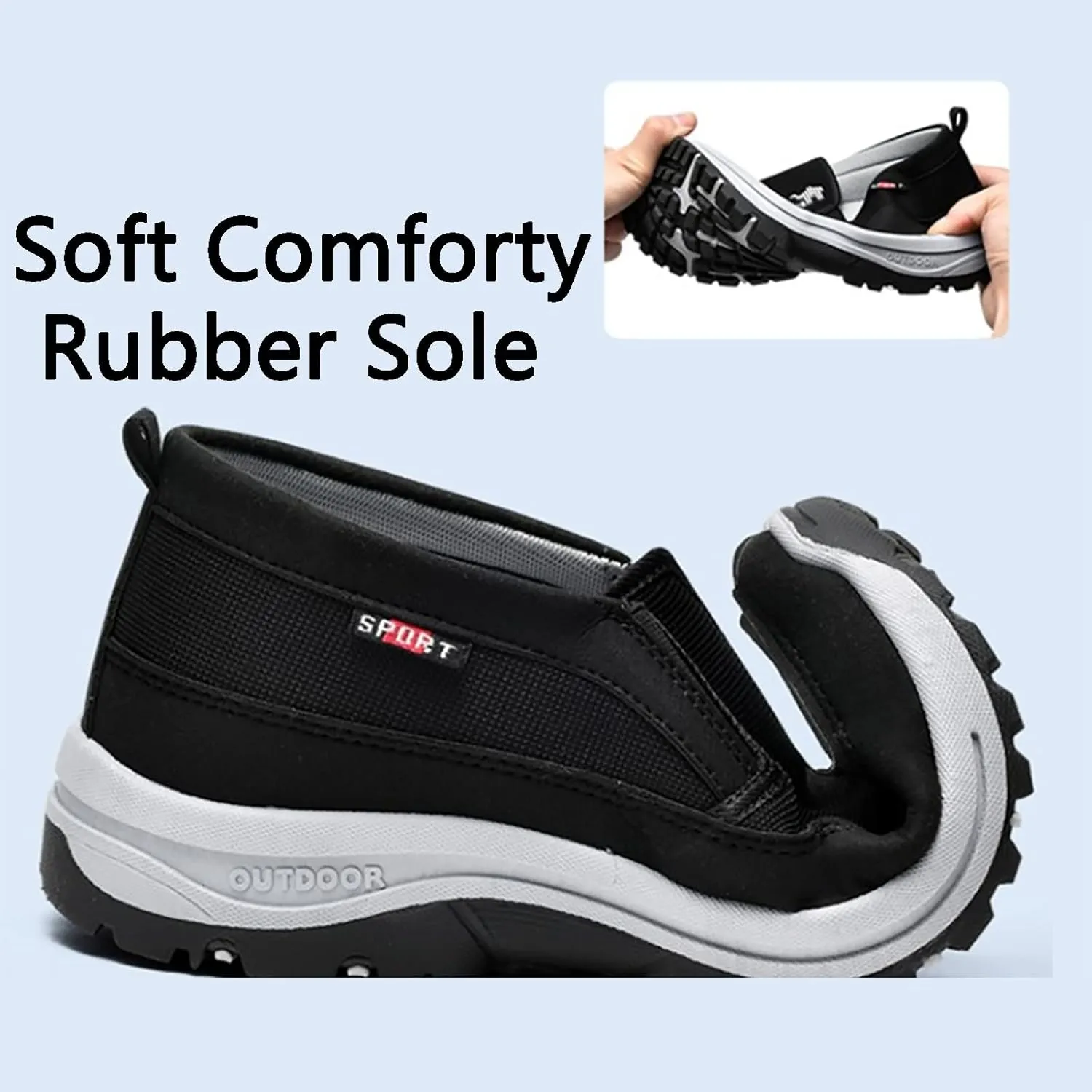 Men's Arch Support Slip-on Canvas Loafers,Outdoor Casual Non Slip Orthopedic Sneakers Flats Walking Boat Shoes
